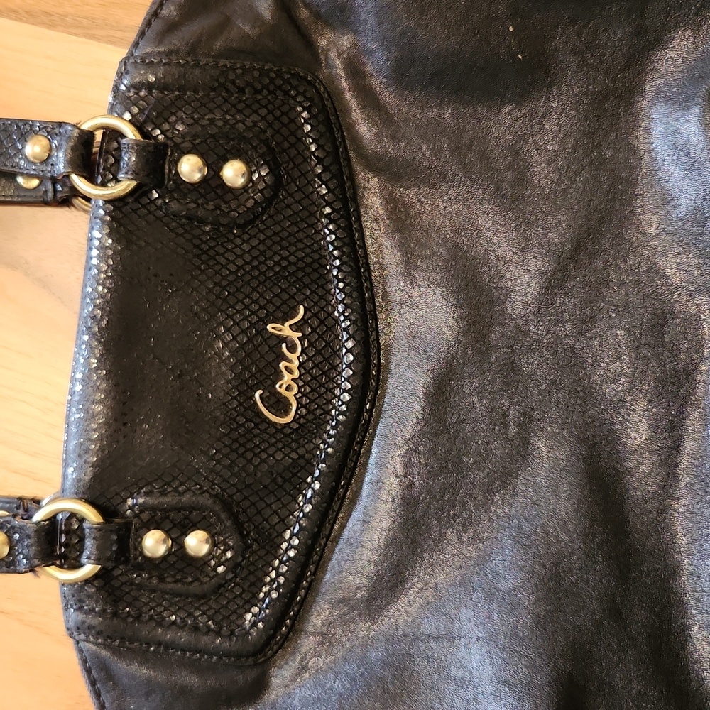 Coach Black Ashley Leather Satchel - Picture 5 of 14